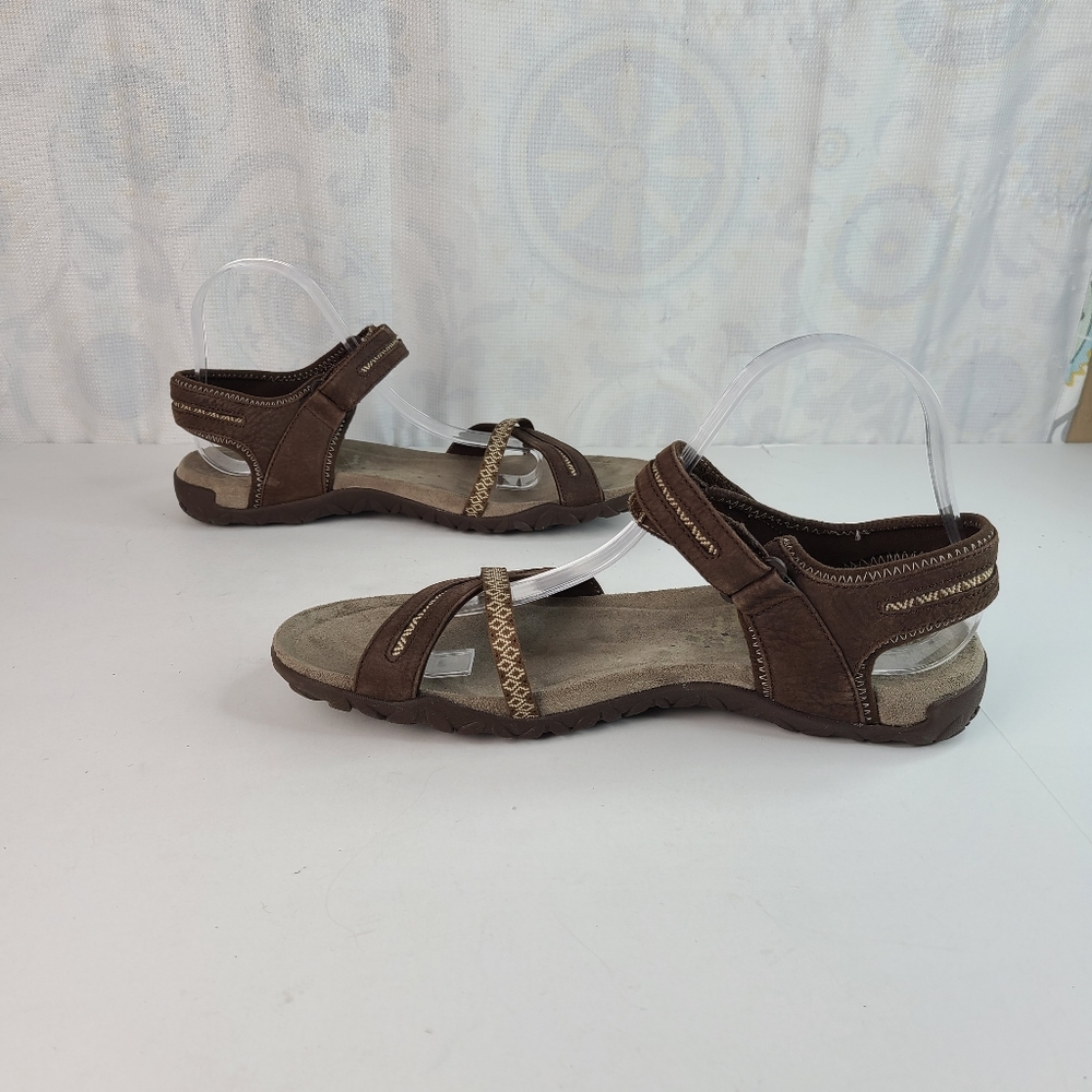 Merrell Terran Cross II brown and cream strappy active sandals women's Sz 10 - Picture 3 of 13